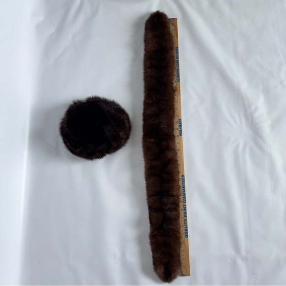 Vintage Betmar Elegant Brown‎ Fur Hat and Scarf Set